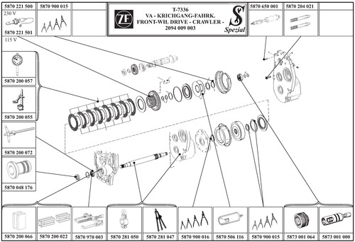 Product picture ZF T-7336 PS TRACTOR TRANSMISSION SERVICE REPAIR MANUAL